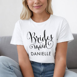 Camiseta Casamento Personalizado De Script Moderno Preto Da