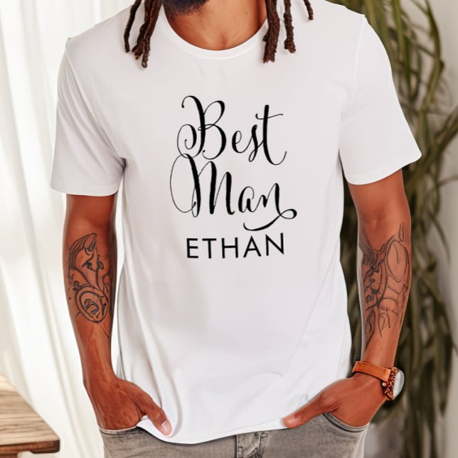 Camiseta Casamento Personalizado do Melhor Homem - Script P (Criador carregado)