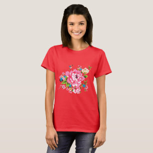 Camiseta Casamento Pink Peony bando de flores