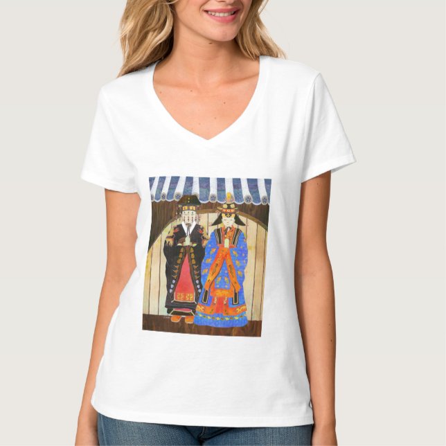 Camiseta Casamento Real Coreano: Presentes de Aniversário d (Frente)