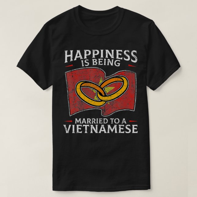 Camiseta Casamento Vietnamita Roots Viet Nam Flag Mar (Frente do Design)