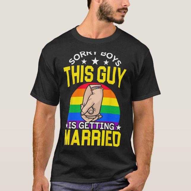 Camiseta Casando-se Casamento LGBTQ Gay Despedida de Soltei (Frente)