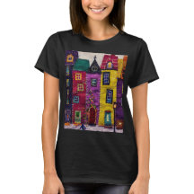 Casas Coloridas de Patchwork Arte Têxtil