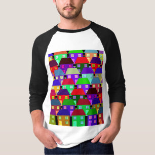 CAMISETA CASAS COLORIDAS PELA COMUNIDADE DOMÉSTICA