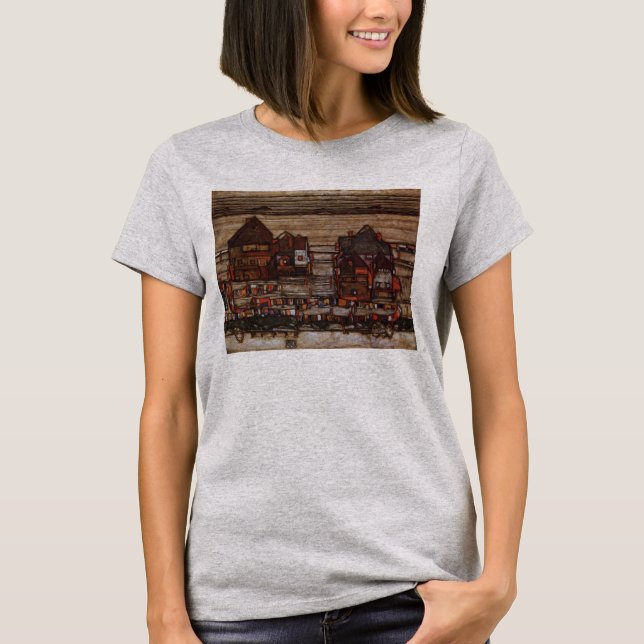 Camiseta Casas com lavanderia por Egon Schiele (Frente)
