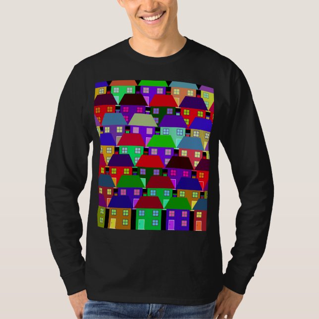 CAMISETA CASAS COMUNIDADE LAR COLORIDA (Frente)