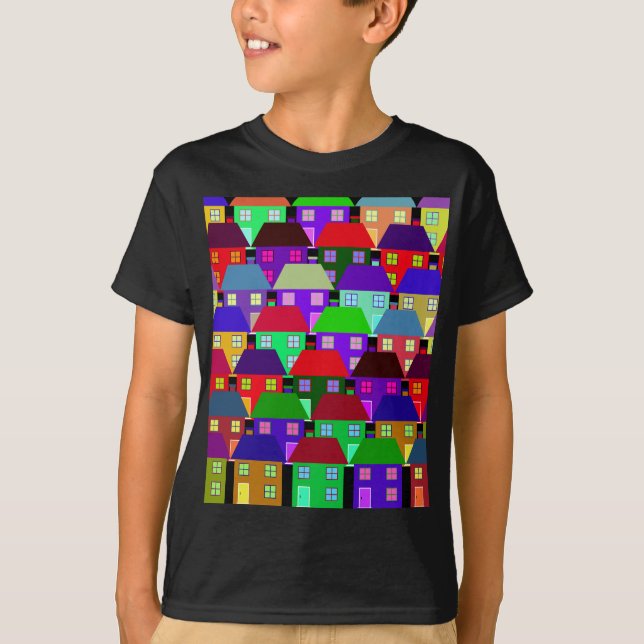 CAMISETA CASAS COMUNIDADE LAR COLORIDA (Frente)