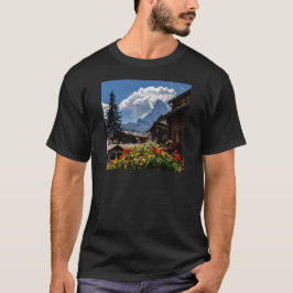 Camiseta Casas da vila de Matterhorn e de Zermatt, suiça