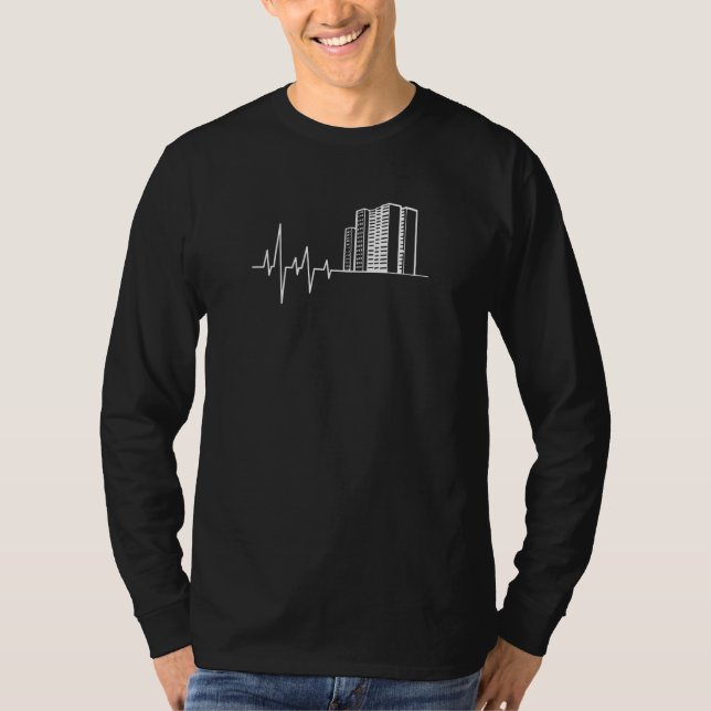Camiseta Casas de batimento cardíaco arquiteto (Frente)