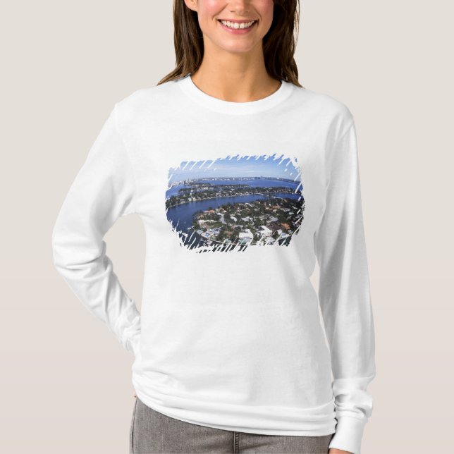 Camiseta Casas de ilha privada da Baía de Biscayne, Estrela (Frente)