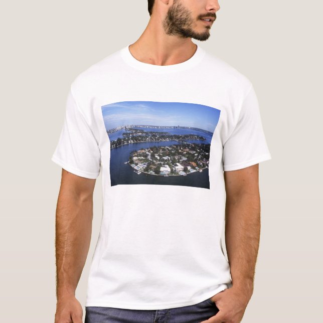Camiseta Casas de ilha privada de Biscayne Bay, Estrela (Frente)