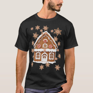 Camiseta Casas De Pão De Gengibre E Flocos De Neve