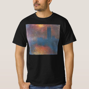 Camiseta Casas do Parlamento, Londres, por Claude Monet