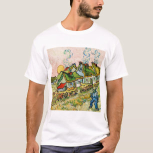 Camiseta Casas e Figura (1890) por Vincent Van Gogh.
