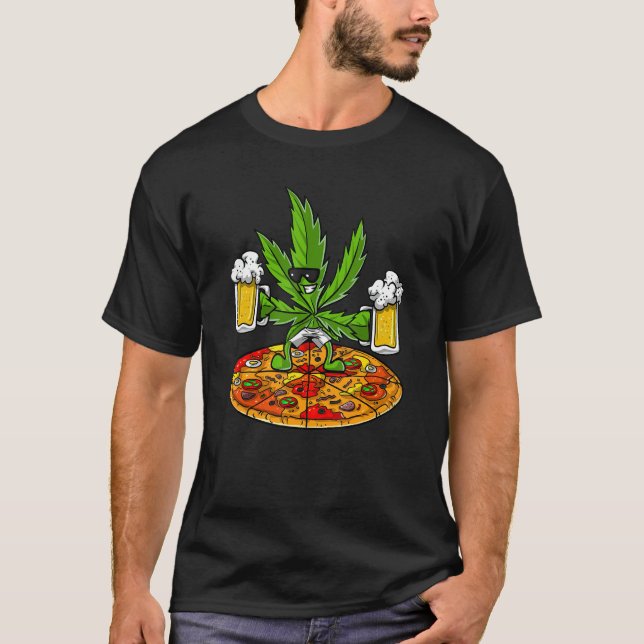 Camiseta Casas Para Cerveja De Vida E Erva De Erva Pizza (Frente)