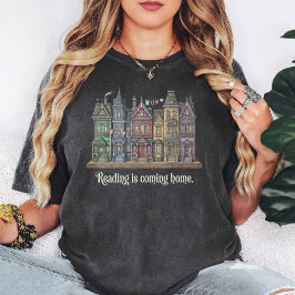 Camiseta Casas Vitorianas Com Arte De Citação De Leitura