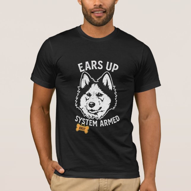 Camiseta Casca siberiana Cão Grande Armado (Frente)