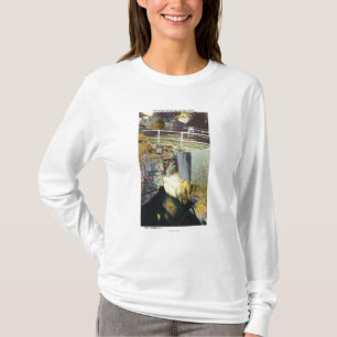 Camiseta Cascata dourada e opinião natural da ponte