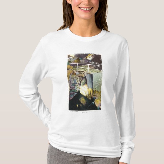 Camiseta Cascata dourada e opinião natural da ponte (Frente)