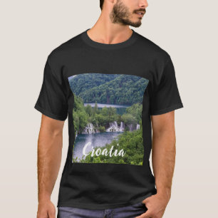 Camiseta Cascata em cascata com floresta verde na Croácia