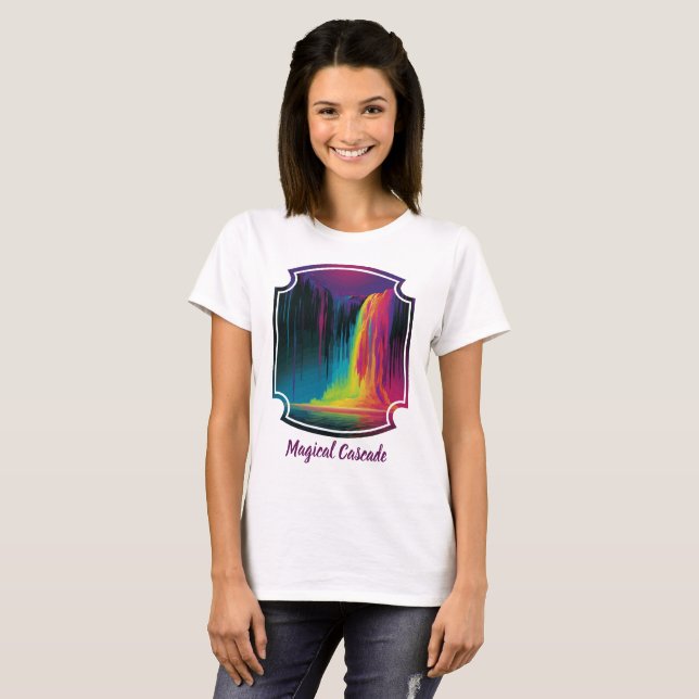 Camiseta Cascata mágica, serenidade cativante (Frente Completa)