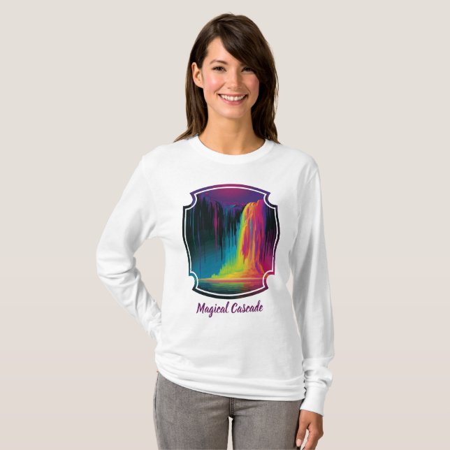Camiseta Cascata mágica, serenidade cativante (Frente Completa)