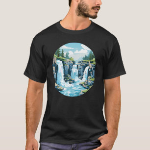 Camiseta Cascata Nice para cursos de água e pavimentação de