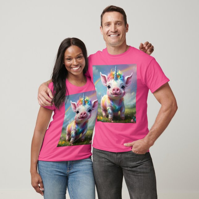 Camiseta "Cascos Mágicos: O Rainbow Unicorn Pig" (Unissex)