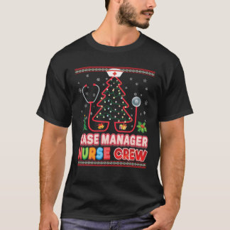 Camiseta Case Manager Nurse Crew Christmas Tree Stethoscope