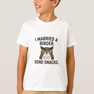 Camiseta Casei-me com um Birder - Design de Coruja Engraçad