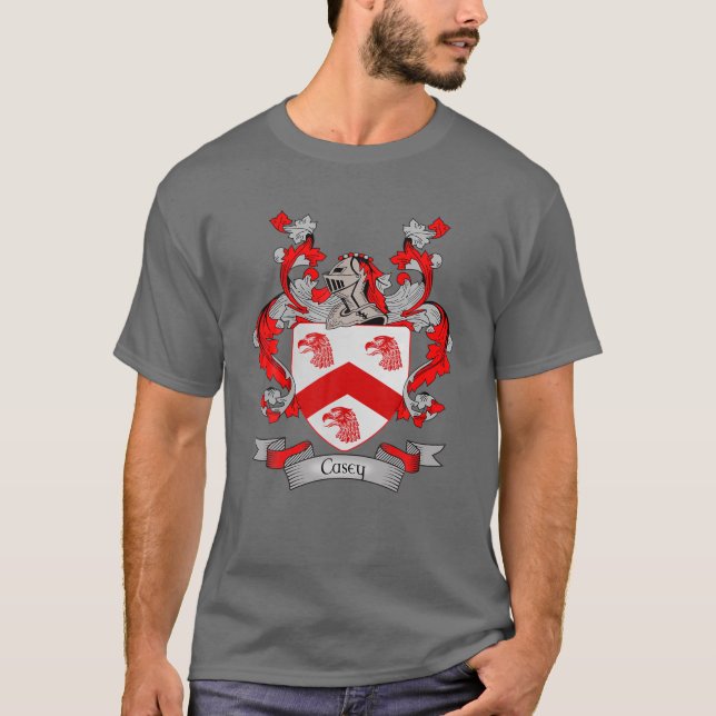 Camiseta Casey Casaco De Armas | Crest Familiares De Apelid (Frente)