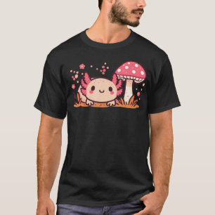 Camiseta Casinha Encantadora Axolote Com Cogumelo