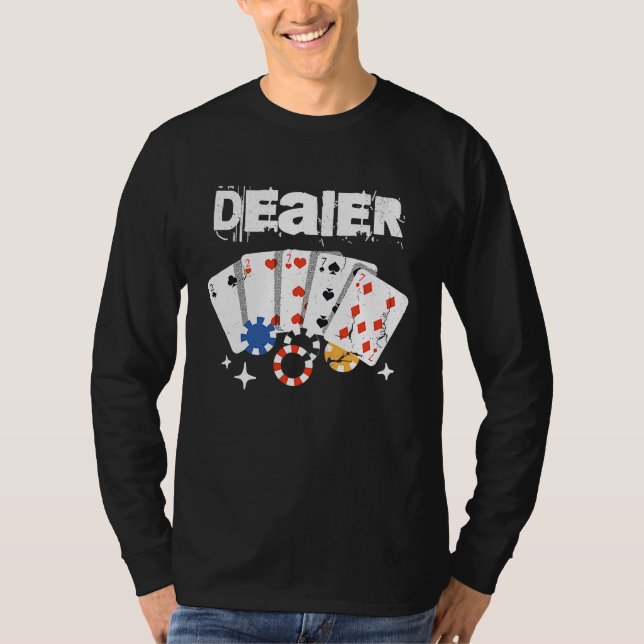 Camiseta Casino Card Dealer I Poker I Blackjack Gambling Re (Frente)