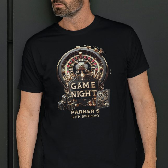 Camiseta Casino de Noite de Jogo Personalizado (Criador carregado)