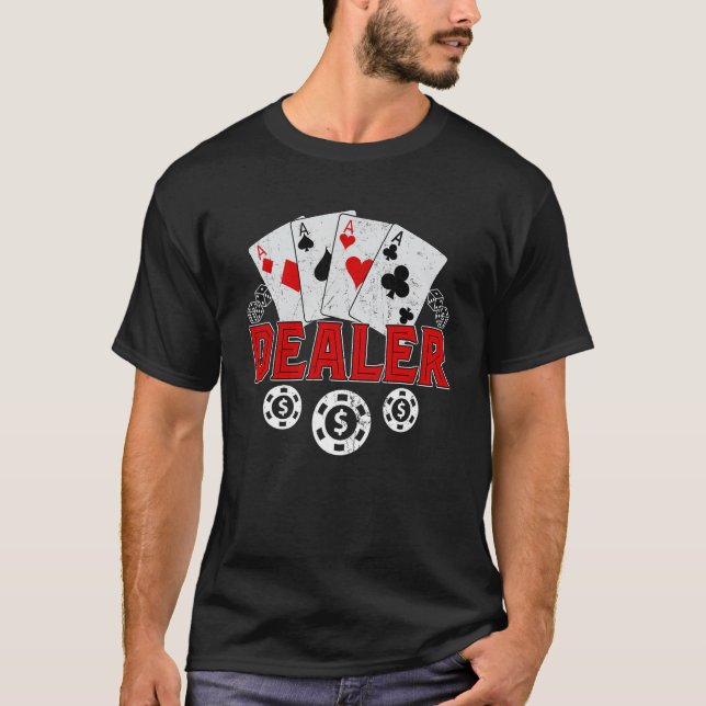 Camiseta Casino Dealer Halloween Costume Shirt Poker Gambli (Frente)