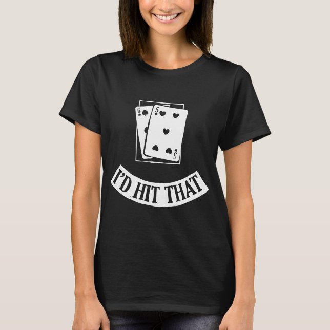 Camiseta Casino engraçado Las do jogo do vinte-e-um de (Frente)