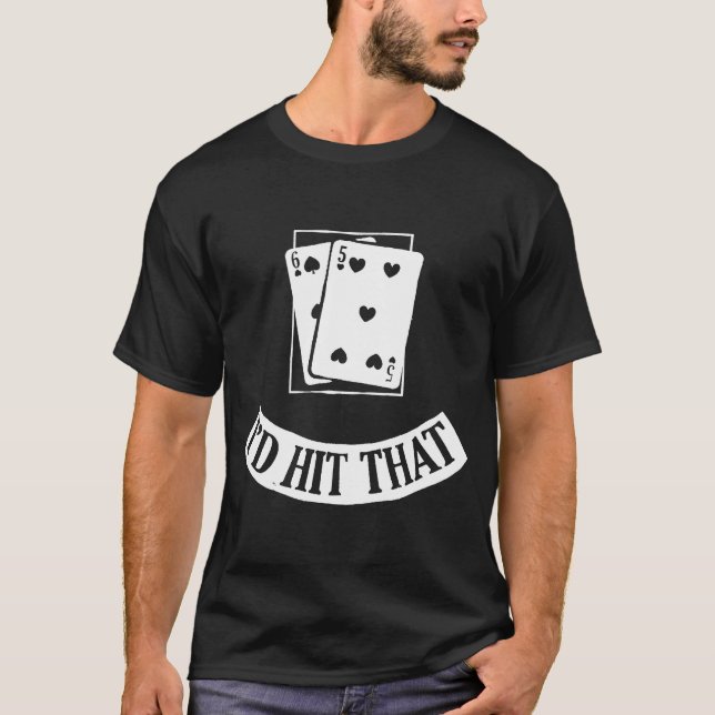 Camiseta Casino engraçado Las do jogo do vinte-e-um de (Frente)