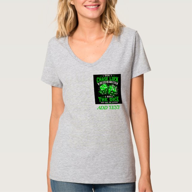 Camiseta CASINO: Eu Faço a Minha Própria Sorte V neck  (Frente)