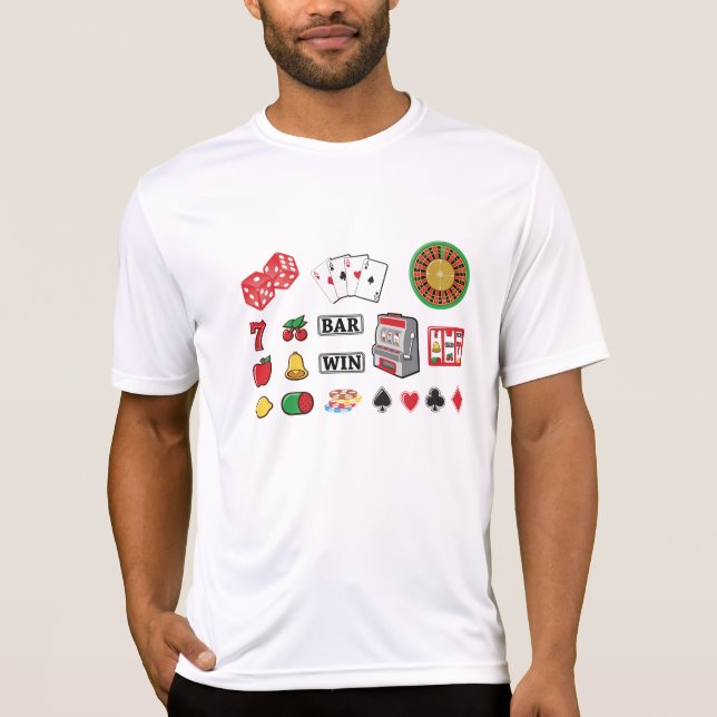 Camiseta Casino Night Slot Machine Poker Lucky 7s (Frente)