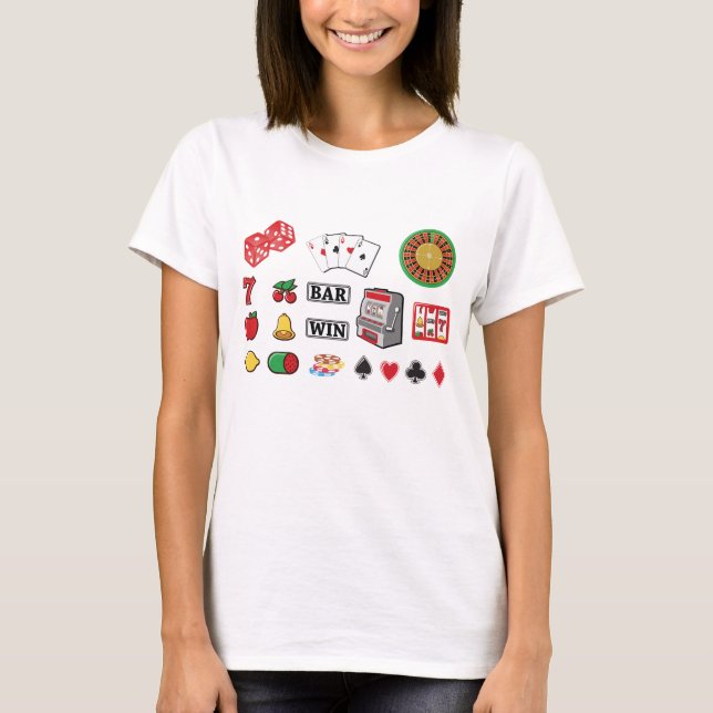 Camiseta Casino Night Slot Machine Poker Lucky 7s (Frente)