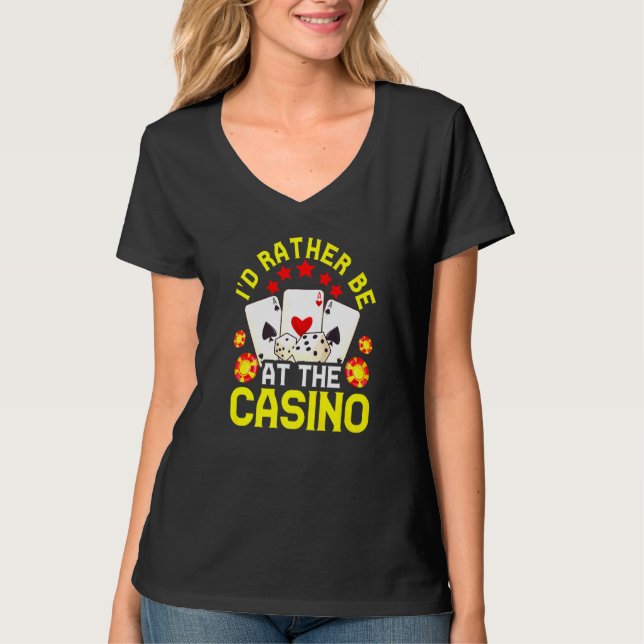 Camiseta Casino Para Mulheres Legal Jogo Jogo Premium (Frente)
