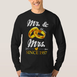 Camiseta Casou-se com Mr. & Mrs. desde 1957 Casal 65