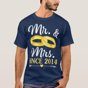 Camiseta Casou-Se Com O Sr. E A Sra. Desde 2014, Feliz Hus