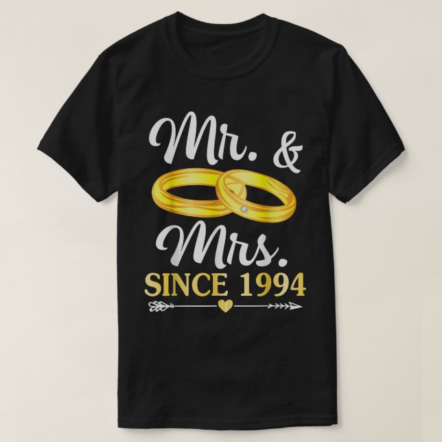 Camiseta Casou-Se Com O Sr. e Sra. Desde 1994. Feliz Hus (Frente do Design)