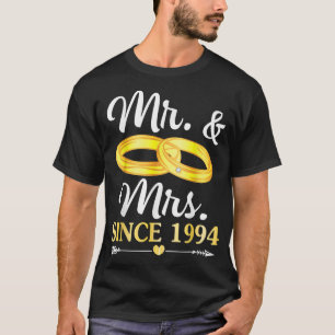 Camiseta Casou-Se Com O Sr. e Sra. Desde 1994. Feliz Hus