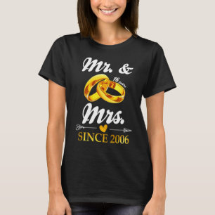 Camiseta Casou-Se Com O Sr. e Sra. Desde 2006 Casal 16