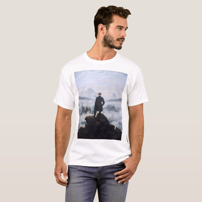 Camiseta CASPAR DAVID FRIEDRICH - Wanderer acima do mar (Frente Completa)