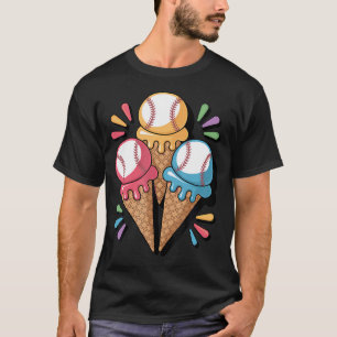 Camiseta Casquinha de Sorvete de Beisebol Triplo Com Base D