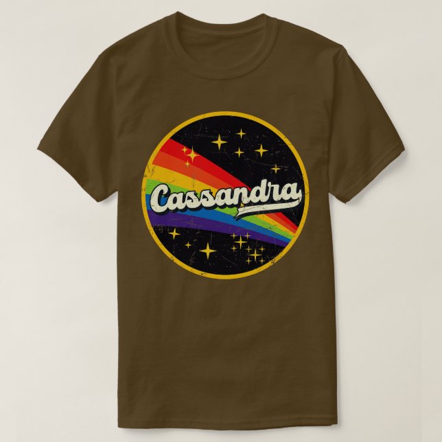 Camiseta Cassandra Arco-Íris No Espaço Estilo De Grunge Vin (Frente do Design)