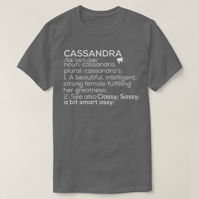 Camiseta Cassandra Nome Cassandra Definição Cassandra Fema (Frente do Design)